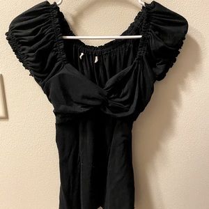 Small Black Blouse with tie back
